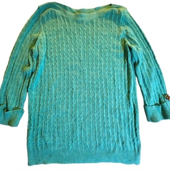 Karen Scott Pullover Sweater, Turquoise, Size M, Women - Picture 2 of 6